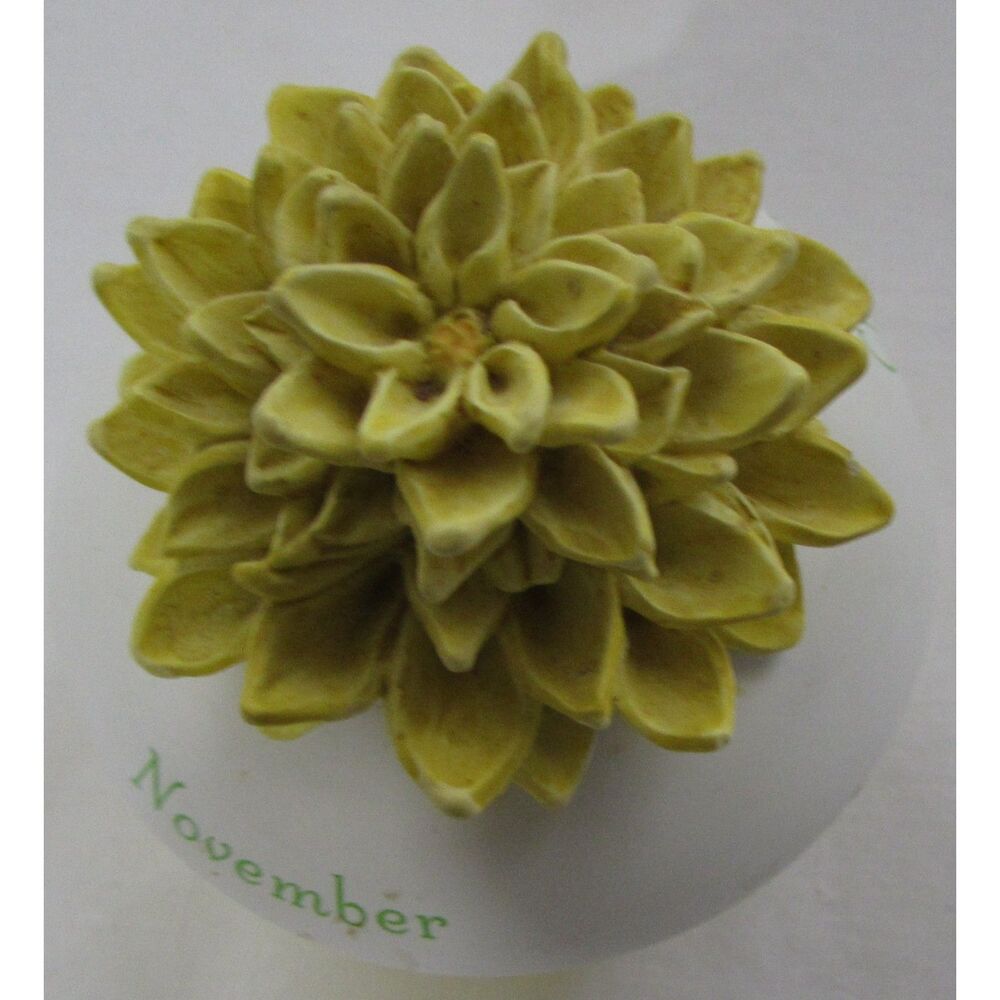 Hallmark birthday cupcake flower trinket box November chrysanthemum virtue sweet